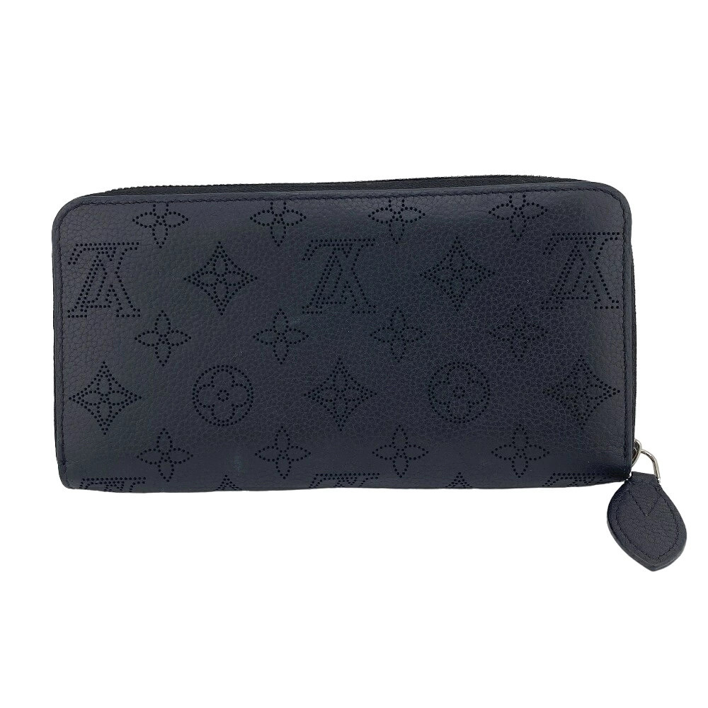 LOUIS VUITTON Wallet Zippy Round Zipper Calf Black Mahina Long Card Holder - Picture 4 of 4